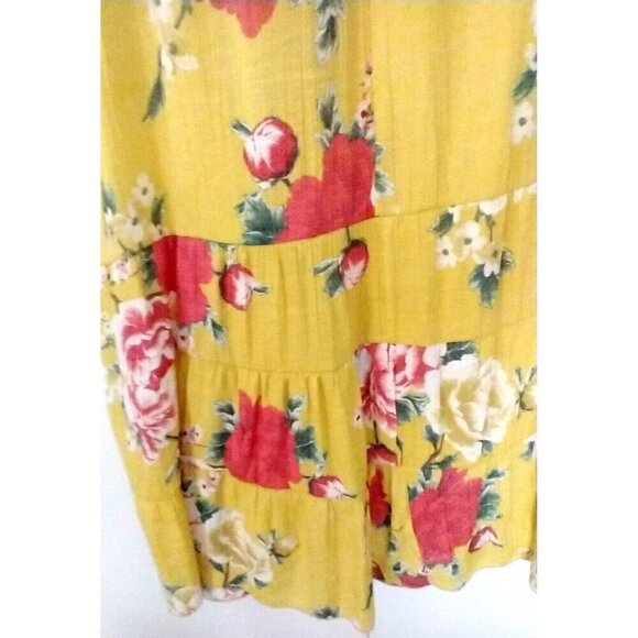 Mlle Gabrielle Floral Gauze Midi Dress Sleeveless Necklace Tiered Lined - XL - Picture 9 of 11